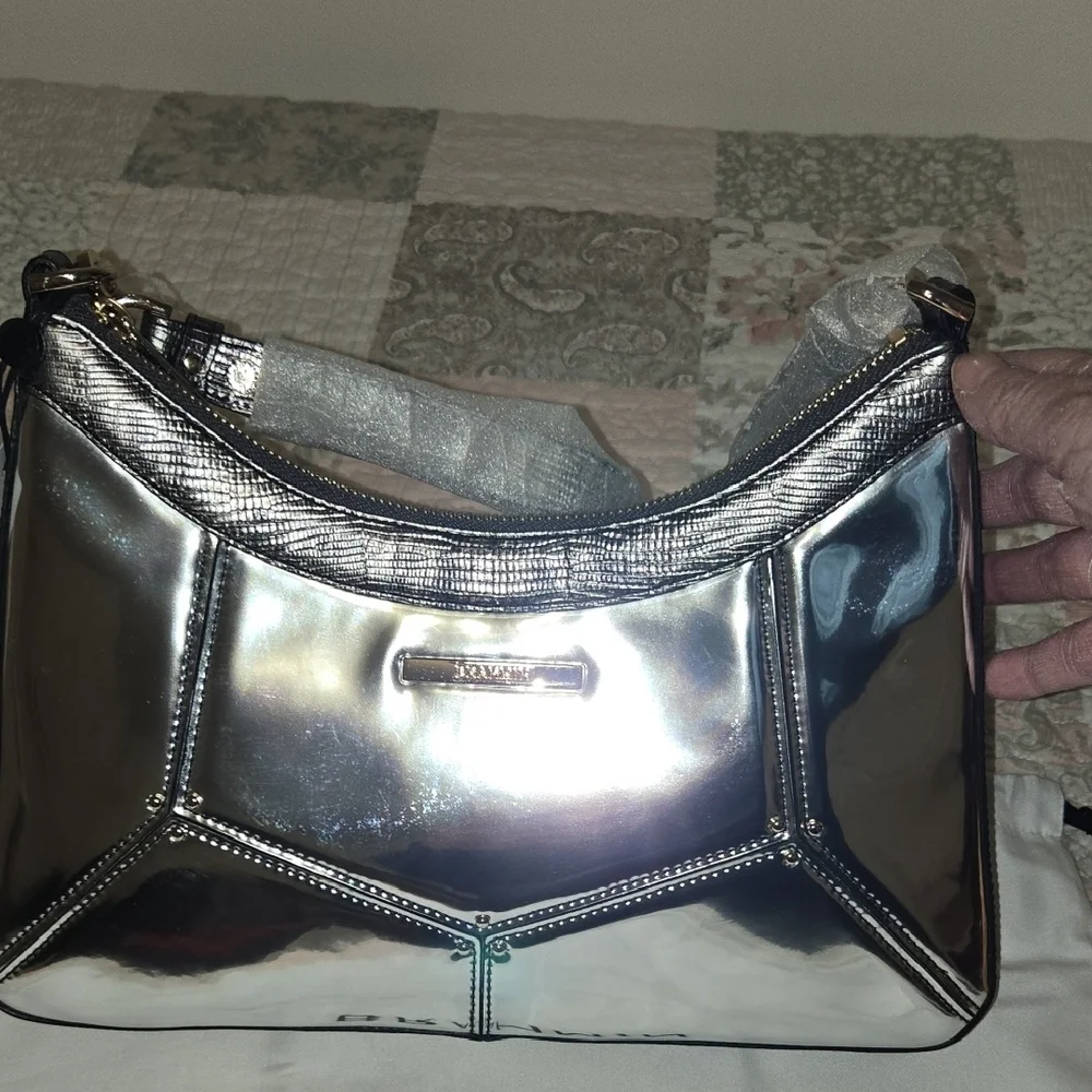 NWT Brahmin ESME Shoulder Bag In Chrome Tamar - Picture 6 of 15